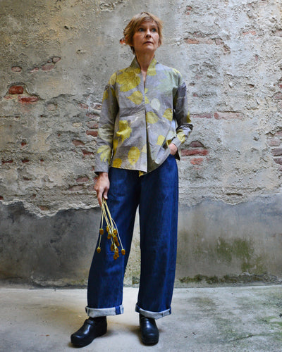 Camicia donna con stampa botanica 