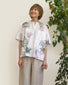 camicia larga bianca serigrafata a mano taglia unica
