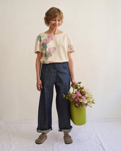Jeans quattro tasche in cotone colore denim