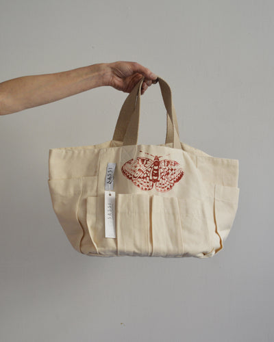 Borsa giardinaggio serigrafata a mano con farfalle