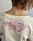 T-shirt farfalle e fiori serigrafata a mano 