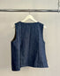 Gilet asimmetrico con tasca color jeans
