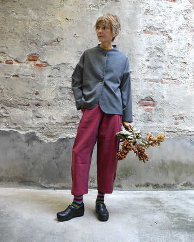 Pantalone in viscosa colore amaranto