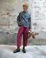 Pantalone in viscosa colore amaranto