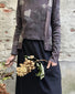 T-shirt manica lunga asimmetrica eco printed 