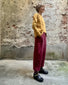 T-shirt manica lunga asimmetrica colore senape